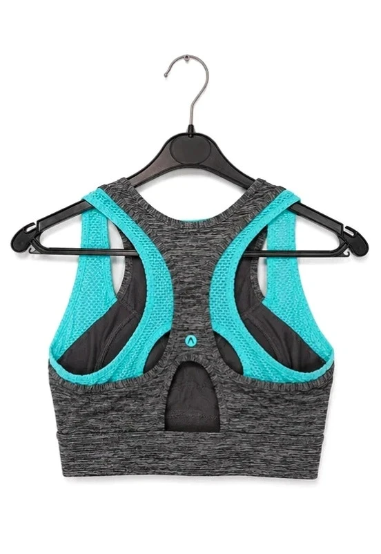 Brassière de sport Boomerang gris et turquoise – Taille S/M – photo 3